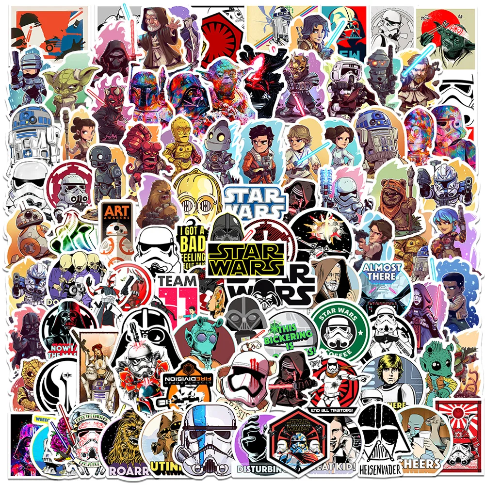 10/30/50/100PCS Disney Cool Star Wars Stickers Decal Kids Toy Laptop Skateboard Car Phone Motorcycle Anime Waterproof Sticker