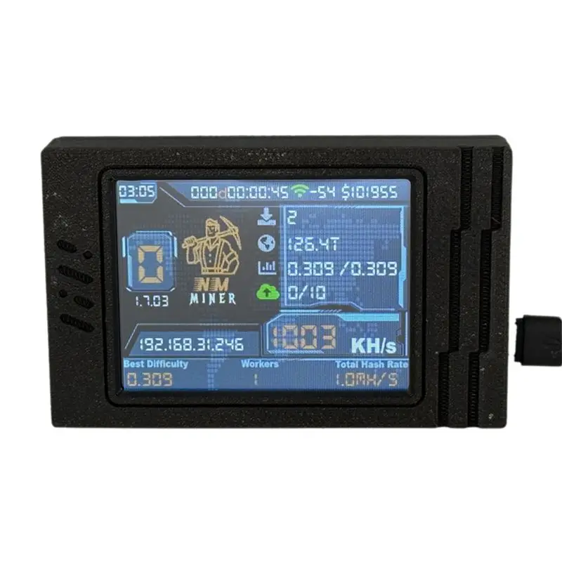A93E-Nerdminer V2 MAX Solo Miner 1050KH/S BTC Crypto Miner 2.8 Inch Smart Display Nerdminer Win 3.125 BTC