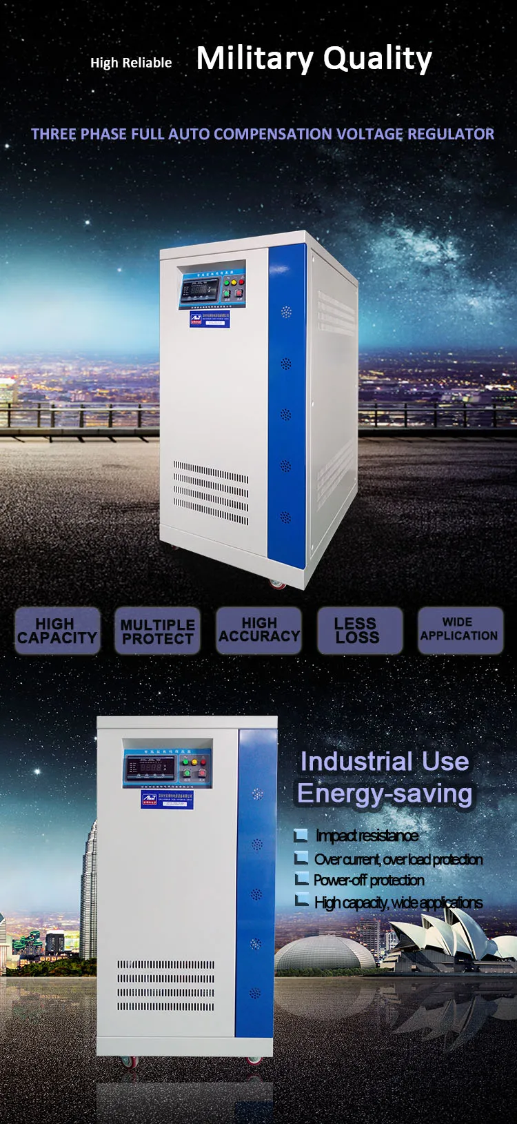 SBW AVR SCR Series 220V 150kva 120kva 100kva 50Kva 250kva dc 3 Phase Automatic Voltage Regulator Minimum order quantity: 5 sets