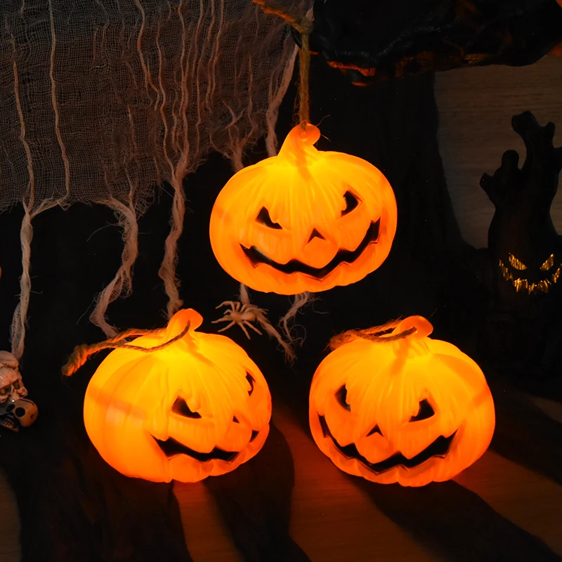 

1Pc Halloween Led Pumpkin Lantern Light Horror Lamp Prop Trick Or Treat Halloween Party Decoration Home Bar Haunted House Prop