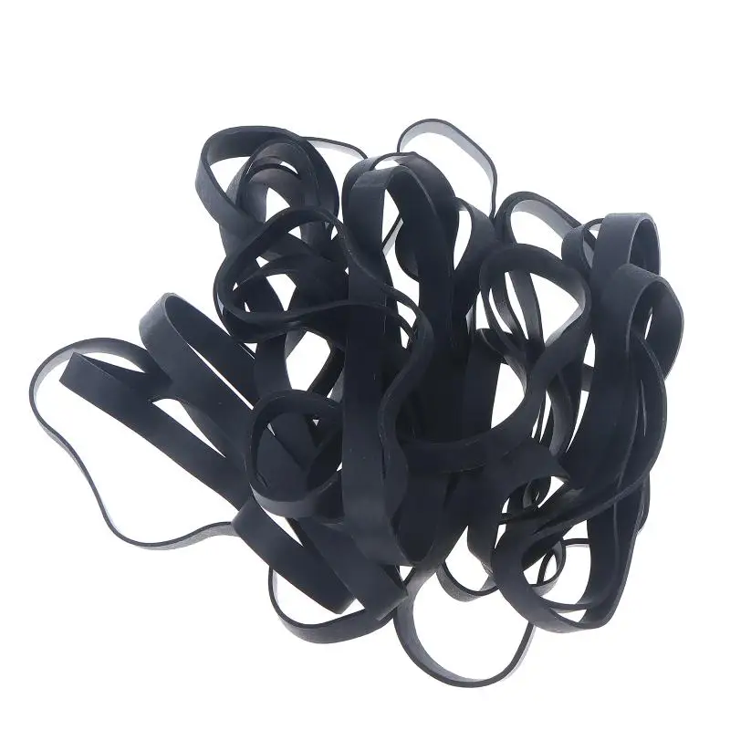 20Pcs Black Rubber Bands Large Size Stretchable Elastic Rubber Ring For Office Stationery Package Supplies.*