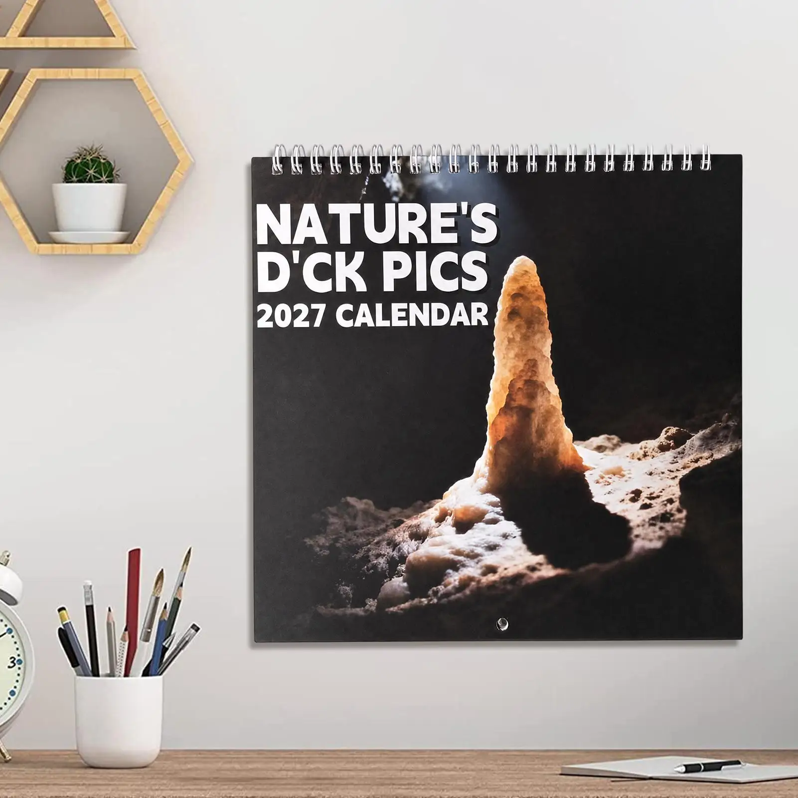 Calendrier 2027 à suspendre en papier, agenda quotidien avec blagues sur la nature pour la lecture, l'étude, l'école, le bureau à domicile, l'exercice physique