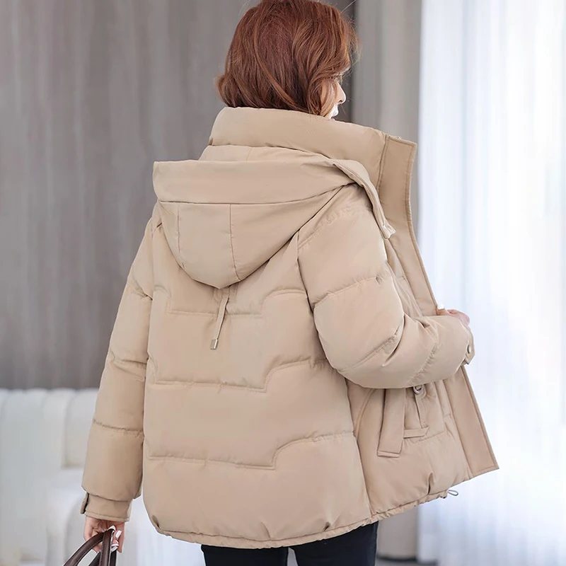 Down Cotton-Padded Jacket Women's Short Overcoat Winter New Korean Chic Loose Short Cotton Coat Hat Detachable Thick Warm Parka