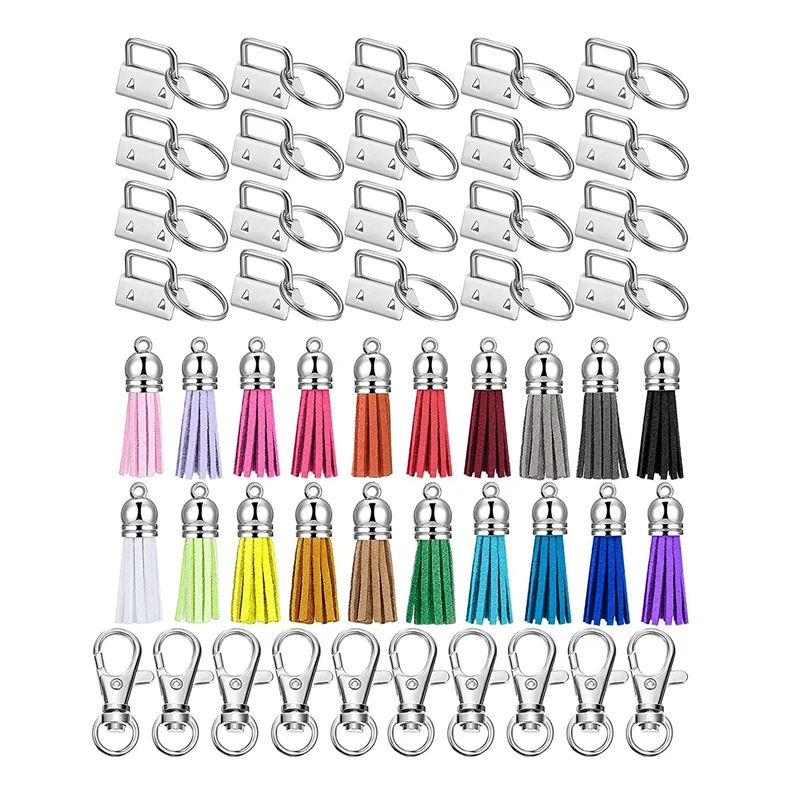 

ASDS-60 Pcs Key Fob Hardware Set Include 20 Keychain Tassel 20 Swivel Snap Hook For Key Chain Hardware Supplies