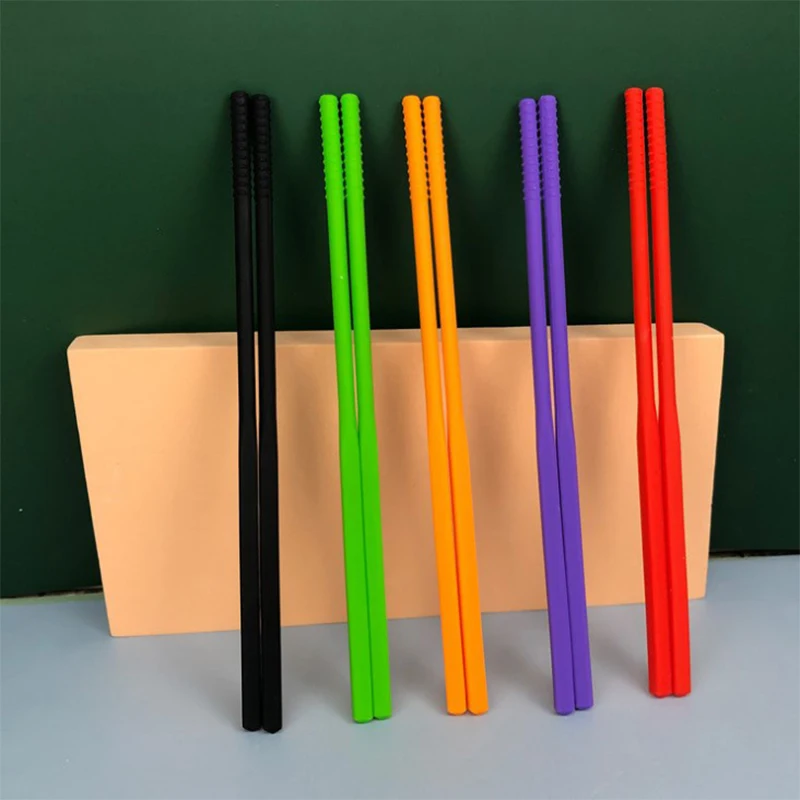 3 Pairs Silicone Chopsticks Set Japanese Non-slip Chopsticks Noodle Sushi Food Chop Stick Kitchen Tableware Set Gift Dinnerware