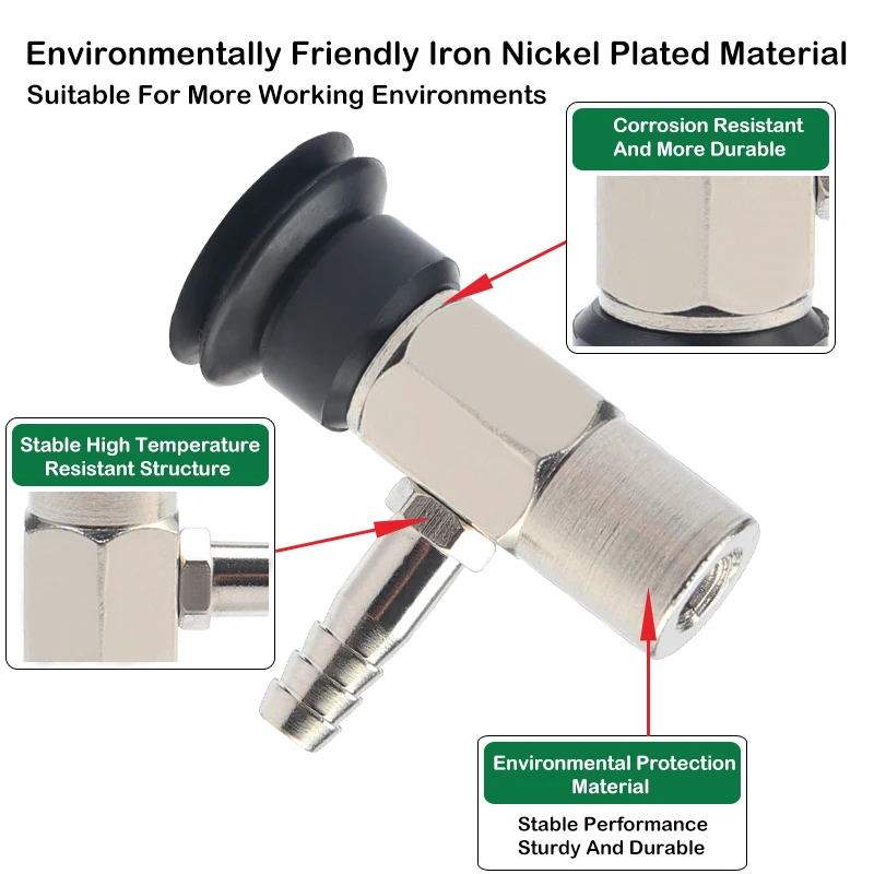 1 pcs PBT-06/8/10/15/20/30/35/40/50 Suction Cup Bracket High Quality Manipulator Vacuum Suction Cup Fittings