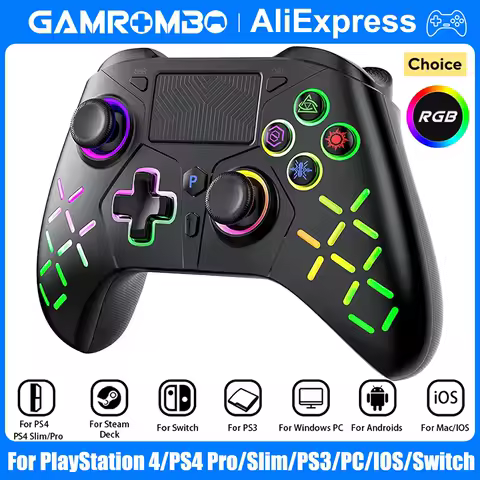 Game Controller For PlayStation 4/PS4 Pro/Slim/PS3/PC/IOS/Switch Wireless Gamepad,W/Turbo Dual Vibration 6-Axis Gyro 3.5mm Jack