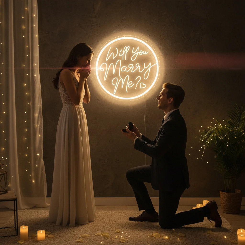 Will You Marry Me Neon Sign Wedding Decorations Lights LED Neon Sign For Wedding Engagement Aesthetics Room Decorations Lights