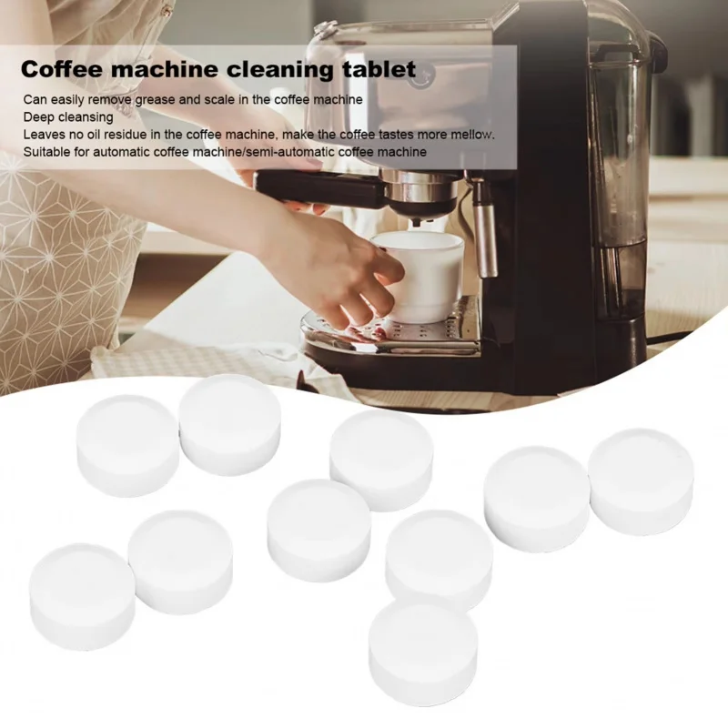 10-120pcs Full-Automatic Coffee Maker Machine Cleaning Tablets Descaling Agent for Home Office Shop