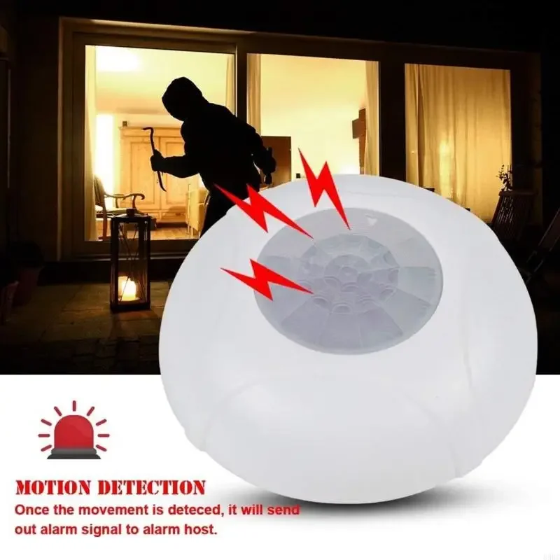 Motions Detectors Ceiling Mounted 360 Degree Monitoring Not False Alarm Simple Installation for Security System F19E