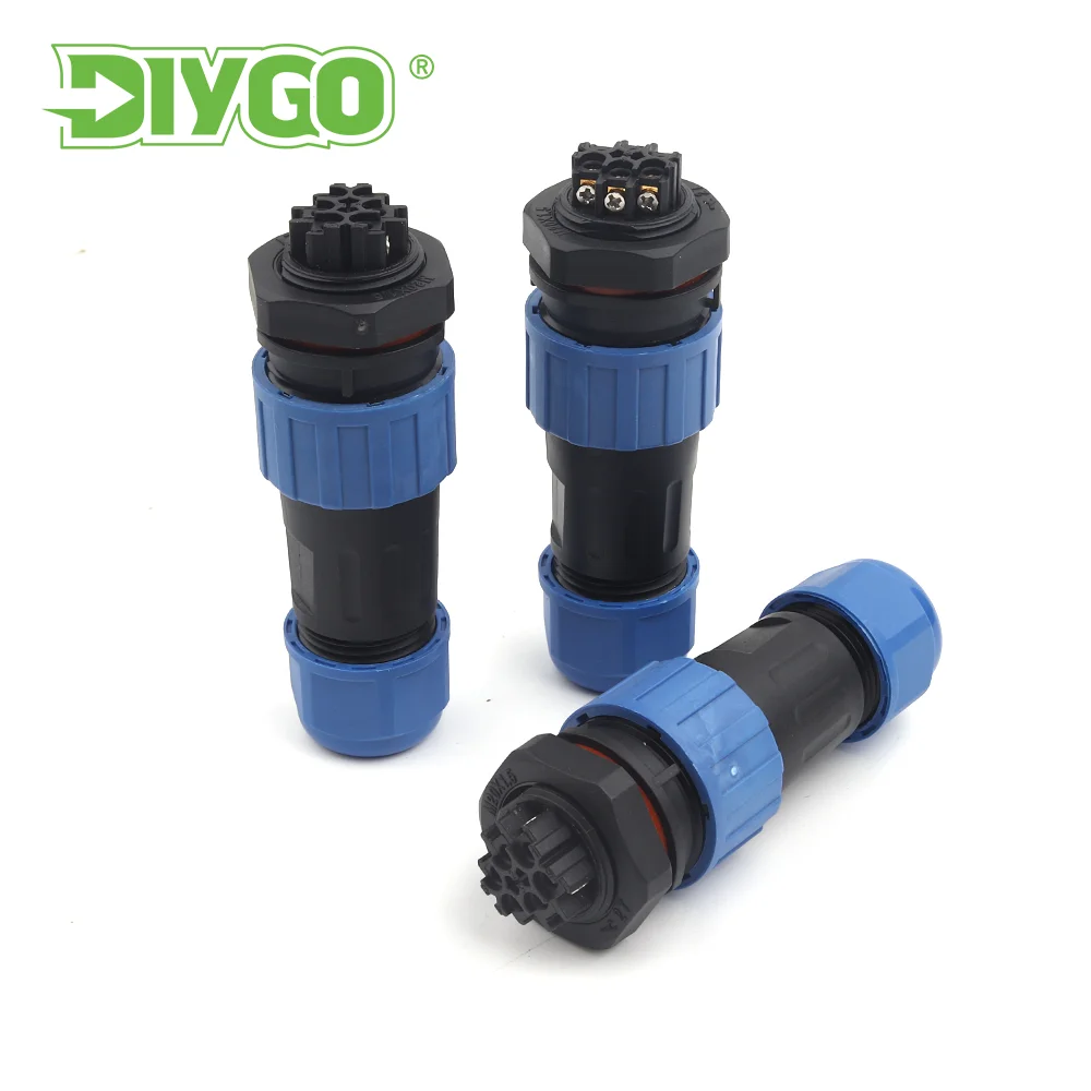 

LP/SP20 IP68 Outdoor Waterproof Screw Nut Type Connectors Male Female Plug And Socket Screw Crimp Aviation Cable Connector