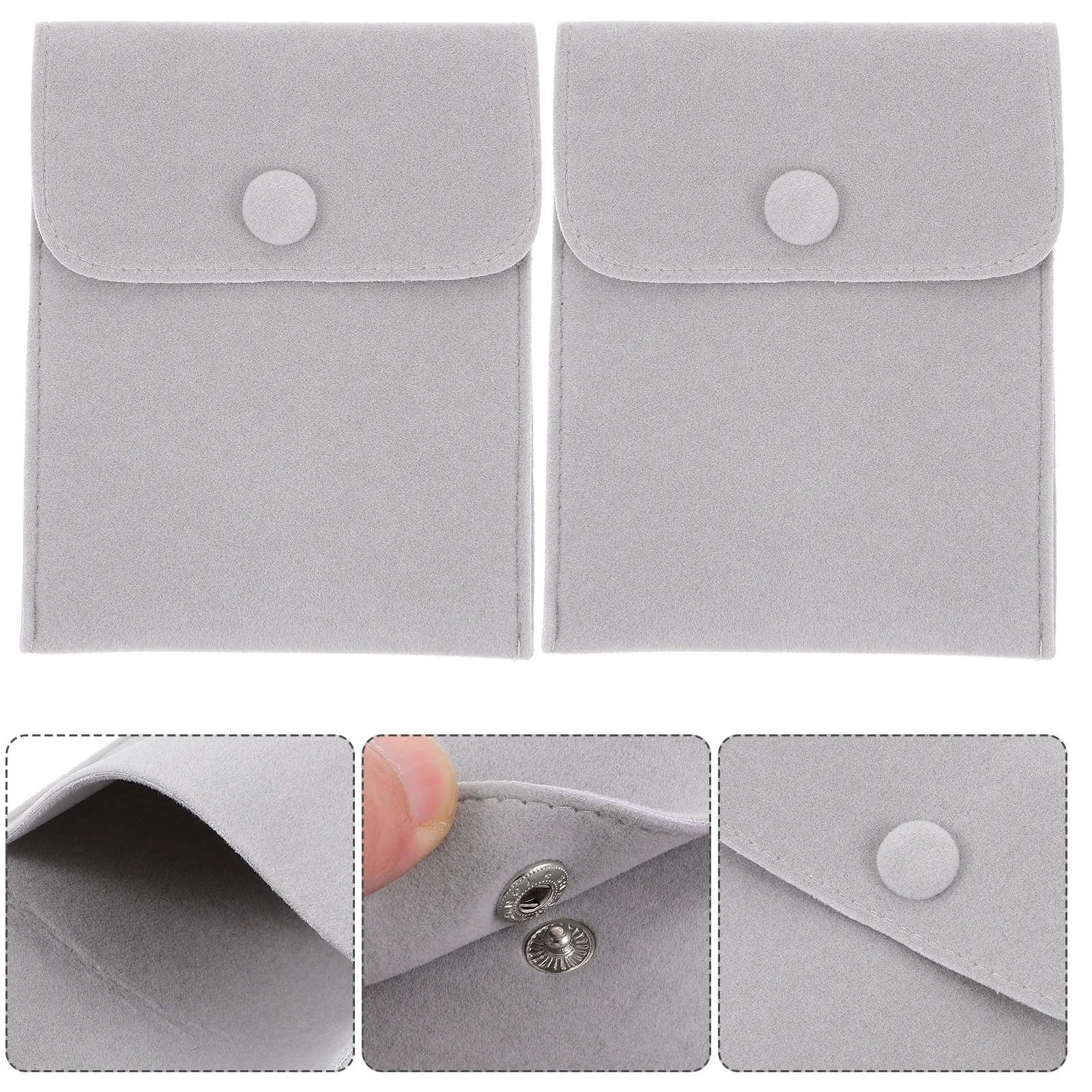 

2pcs Watch Bracelet Storage Bag Snap Closure Jewelry Pouch Gift Packaging For Wedding Party Jewelry Snap Purse Bags
