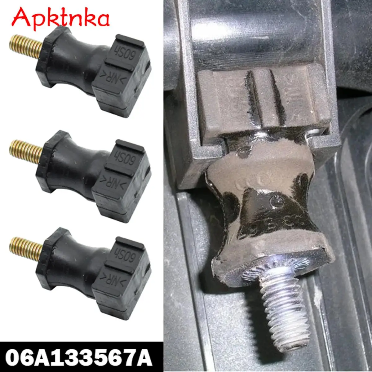 APKTNKA 3pcs Secondary Air Pump Retaining Mount Buffer Stop Stopper Bracket FOR Skoda Fabia 6Y Octavia 1U 1Z Superb 3U