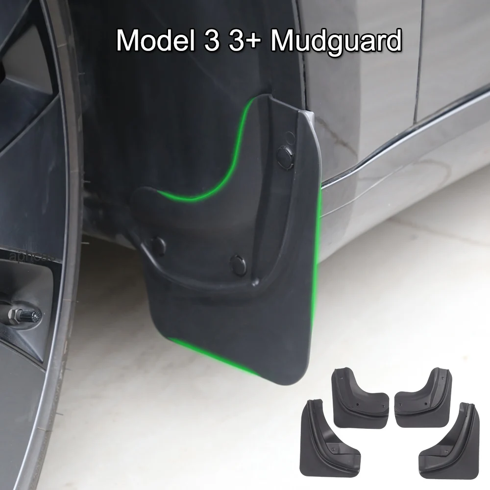 Mud Flaps for Tesla Model 3 Highland 2024 Mudguard Official Original Front Rear Wheel Fenders Splash Guards Model3 Accessories