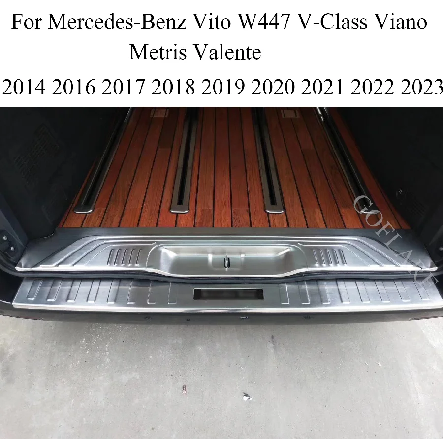 Auto Zubehör Für Mercedes BENZ Vito Viano V klasse V250 V260 W447 2014-2023 Hinten Stoßstange Schutz Stamm tür sill scuff Platte