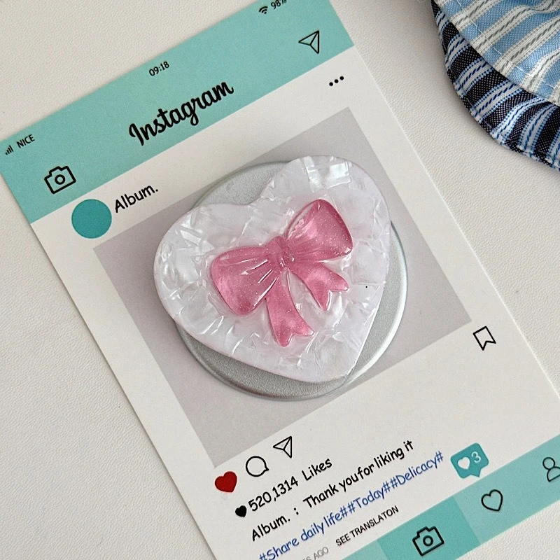 

Новая роскошная милая мультяшная прозрачная подставка для телефона в форме сердца с узором в виде ракушки, магнитная, для iPhone 17, 16, Xiaomi, Samsung, универсальная