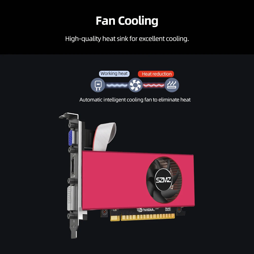 بطاقة رسومات GT740 993 ميجا هرتز 4 جيجا بايت بطاقة فيديو منخفضة المستوى PCI-E 2.0 16X بطاقة رسومات الكمبيوتر واجهة متوافقة مع HDMI 128 بت