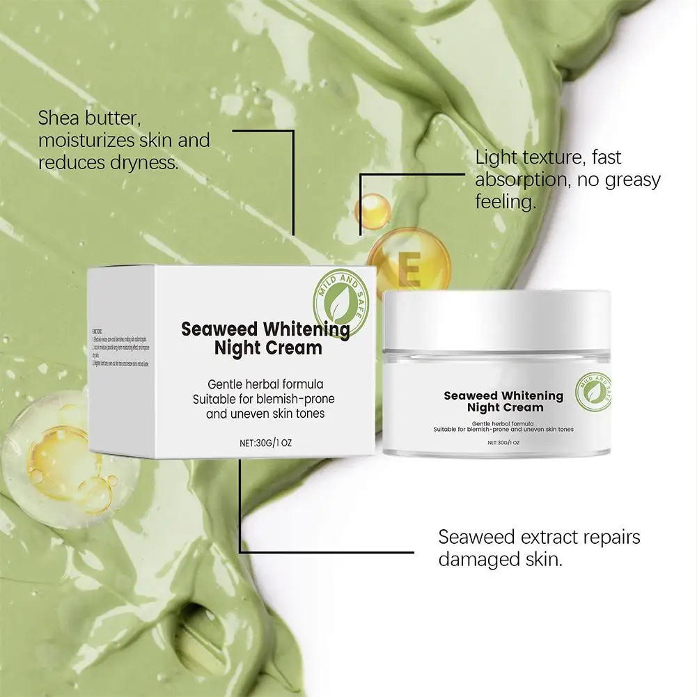 Rejuvenating Seaweed Night Cream Repair Cream, Lighten Fine Lines, Whitening And Moisturizing Cream Skin Care For Women