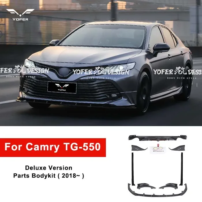 Yofer deluxe 2018-2020 car bumpers lip diffuser side skirts corner accessories bodykit for camry LE XLE