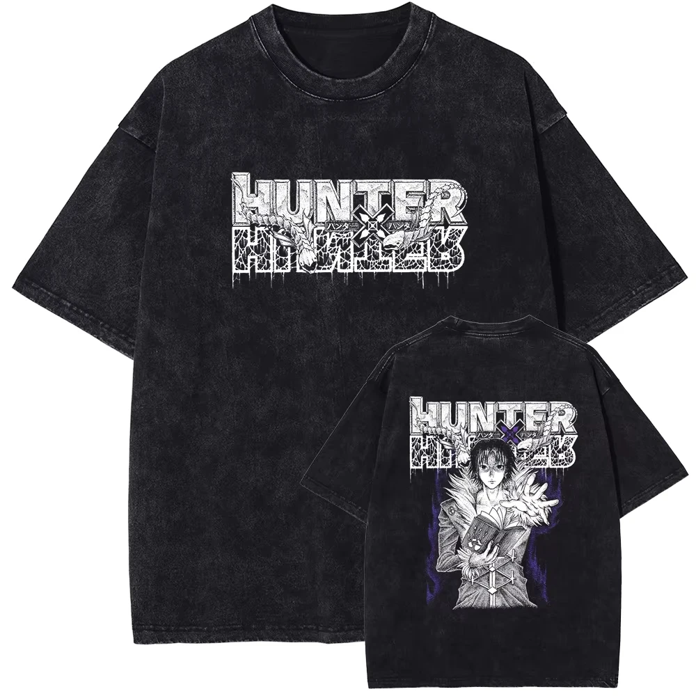 

Hip Hop Men Streetwear T-Shirt Vintage Washed Anime Graphic Print T Shirt Men Harajuku Cotton Casual Short Sleeve Tshirt Top