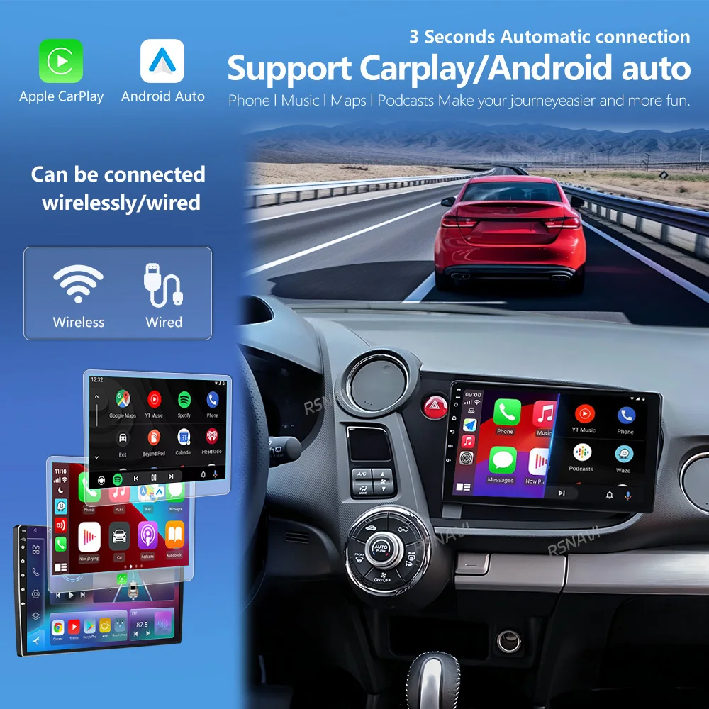 Android 16 Carplay Auto Car Multimedia Radio Player For HONDA INSIGHT 2009-2014 Navigation Autoradio GPS Stereo 2Din Head Unit
