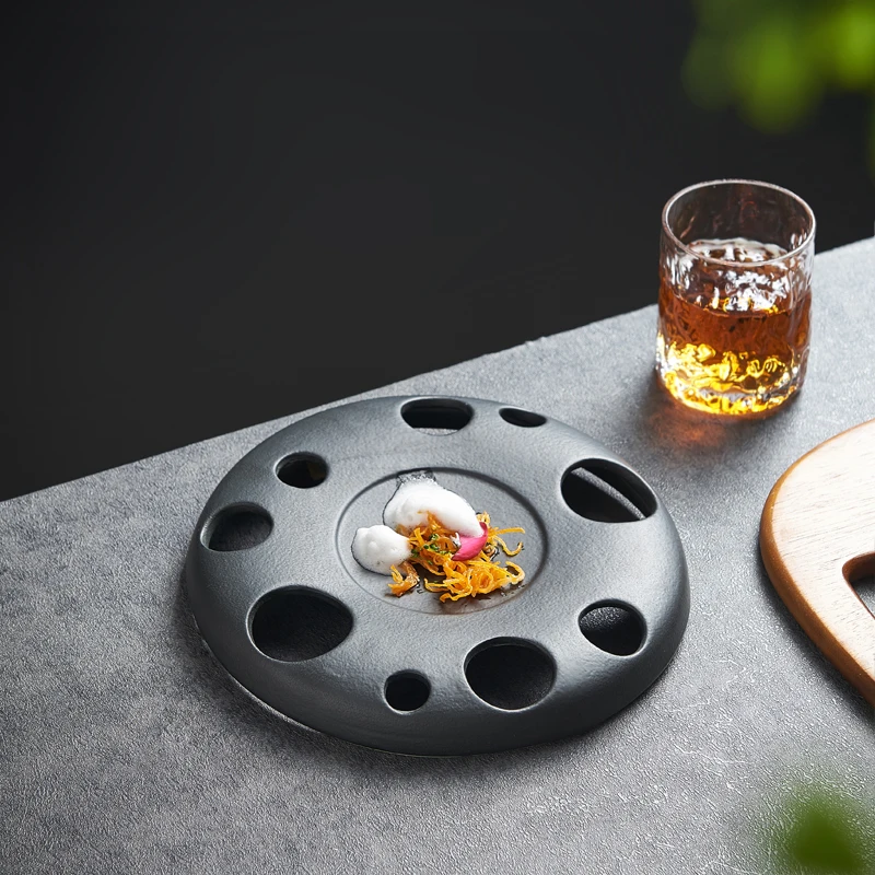 Meteorite ceramic straw hat plate Hotel restaurant dessert salad steak plate food ornaments plate creative kitchen tableware