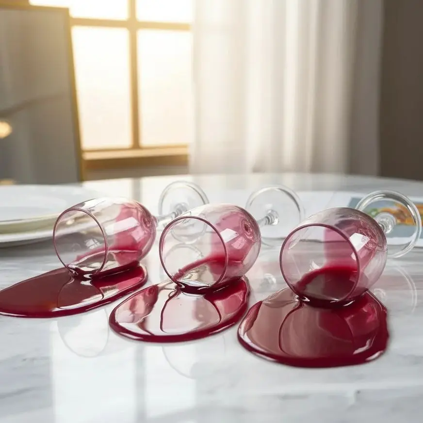 

Funny Fake Spilled Wine Cup Prop | Realistic Simulation Glass with Red Wine Spill | Prank Decoration Gift