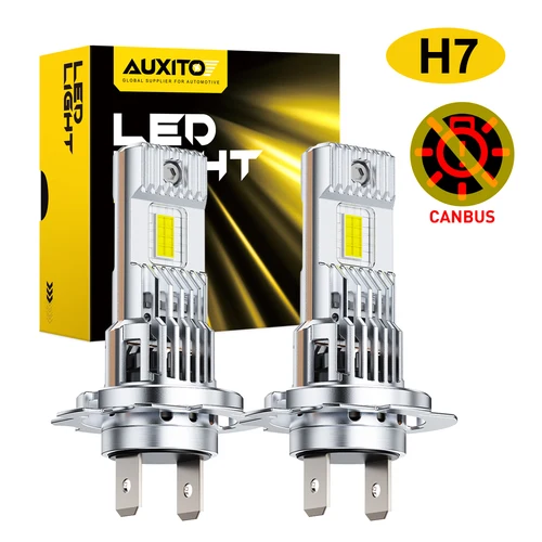 Imagen 1 del producto AUXITO 2 Piezas Luces LED H7 de Alta Calidad CANBUS para Coche Bombilla CSP para Faros Delanteros 70W 6500K Lámpara Blanca para Automóvil Plug & Play 12V 30000LM