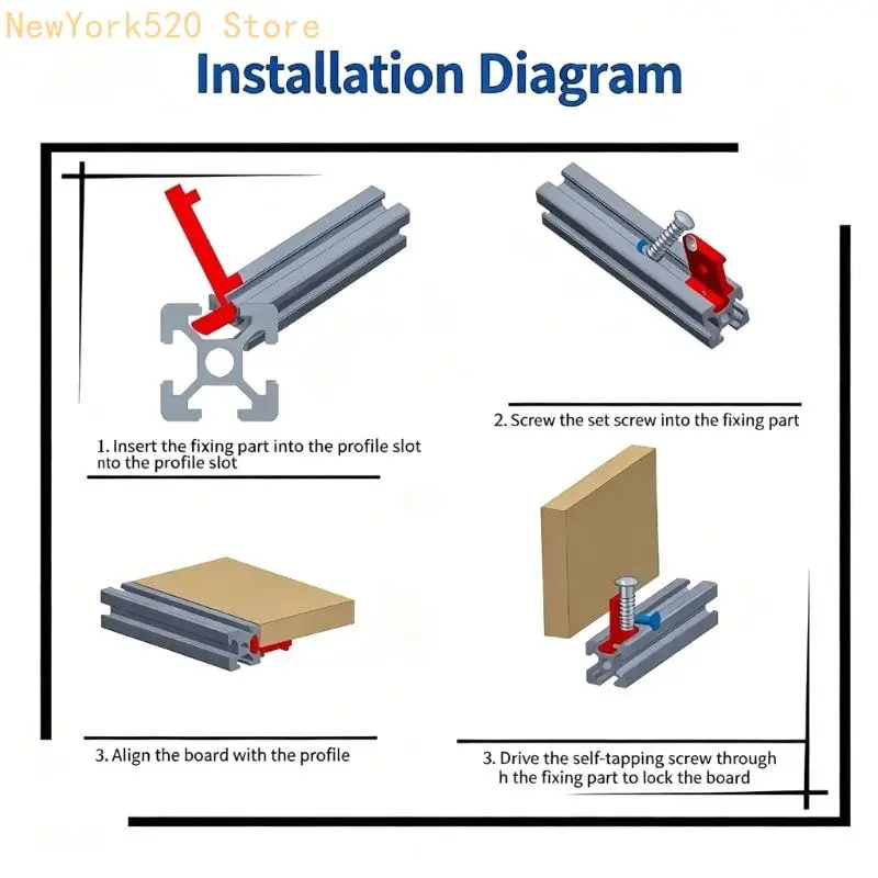 Aluminum Profile Fixing Parts Storage Rack for 2020, 3030, 4040 Side Panels N84C