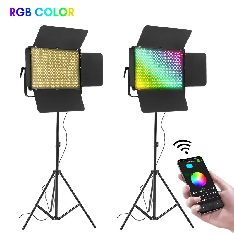 High Power RGB Panel 150W Studio Video Light Photography APP Control 360 Degree Full Color Led Panel Fill Light