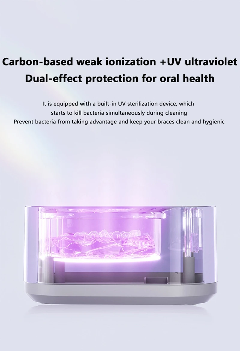 Lenovo Ultraschall-Schmuckreiniger UV-Licht-Sterilisation Ultraschall-Zahnprothesen-Reinigungsmaschine Reinigungsbad Neu – Detail 5