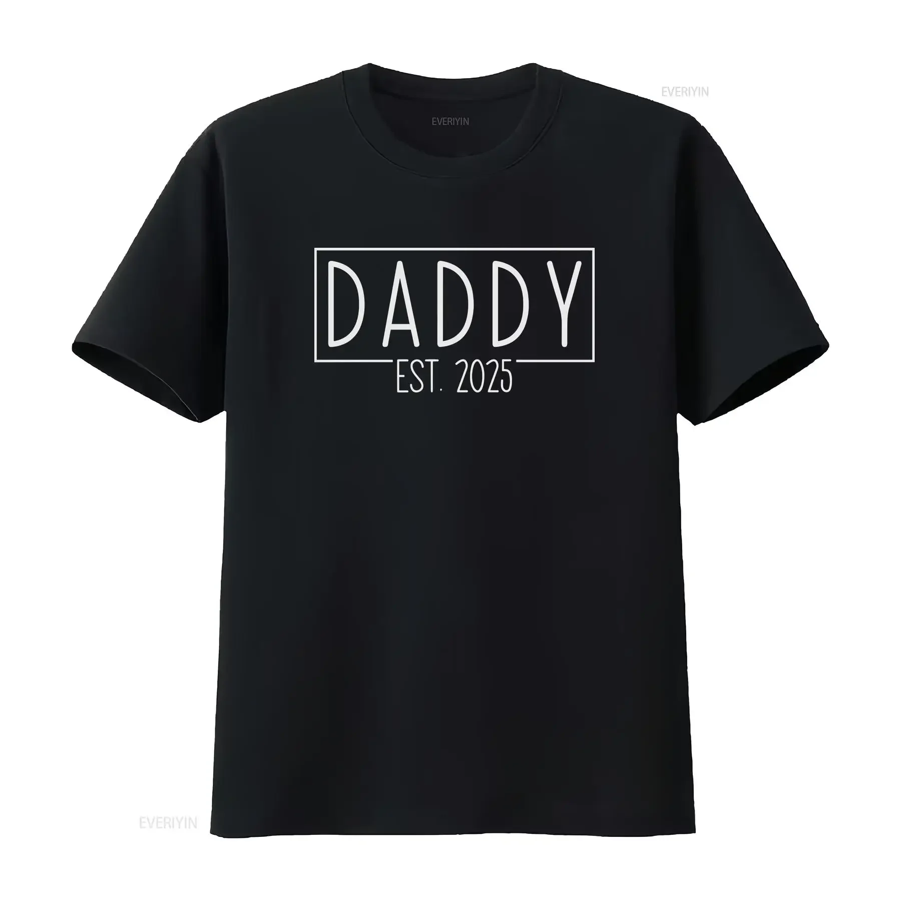 Daddy Est 2025 T Shirt Expecting Dad Funny Saying for Father Idea Premium vintage Washed Breathable Casual Versatile Stretched