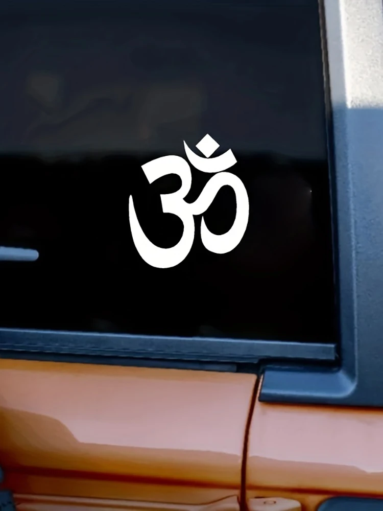 Minimalistyczna naklejka winylowa Yoga Om Symbol na szybę samochodu Laptop Cup Decor Usuwalna medytacja Om Namaste Yoga Naklejki Home Decor — zdjęcie 2