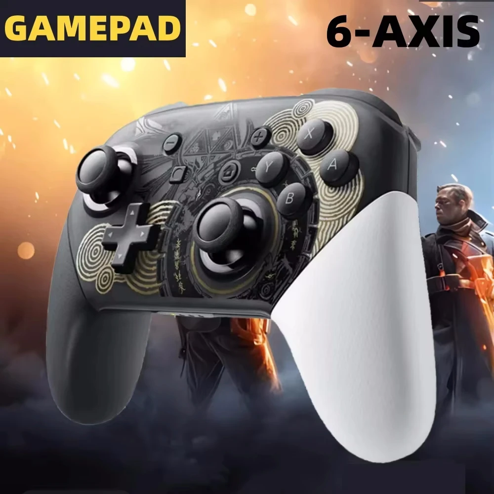 

Gamepad Controller Wireless Bluetooth Wake Function Joystick 6-Axis Gyro Handle HD Vibration for PC Game Console