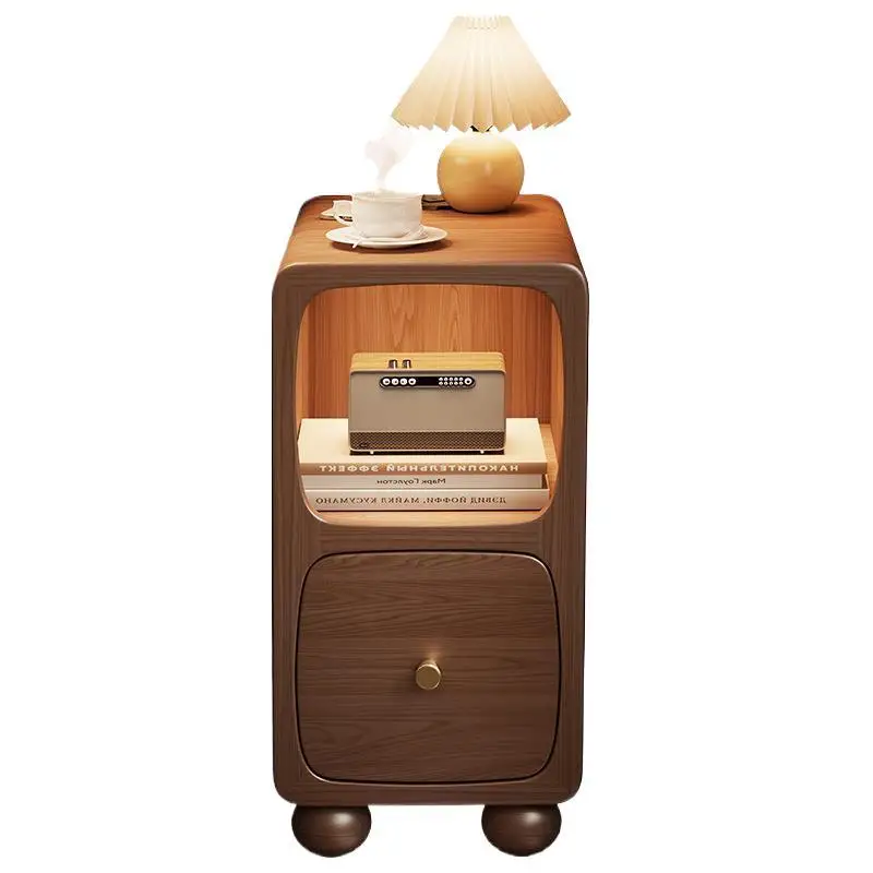All solid wood crevice mini bedside table simple modern home bedroom bedside table