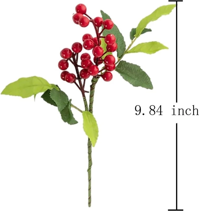 Künstliche Pflanze Holly Little Red Fruit Weihnachten Neujahr Home Room Schöne Dekoration Outdoor Yard Bonsai Hochzeit Geschenkbox Füllstoffe – Detail 6