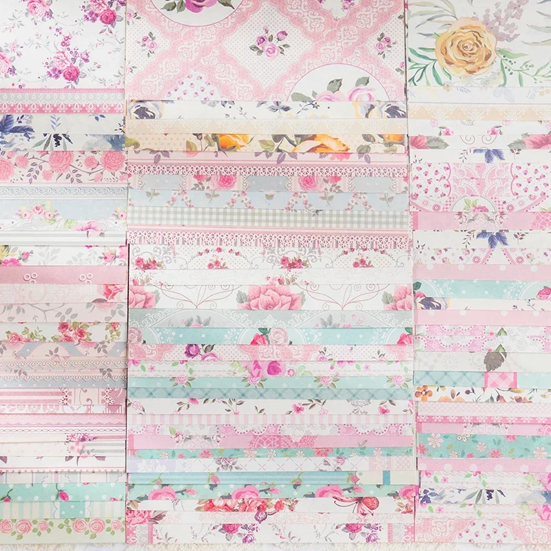 30Pcs Materials Paper Flowers Lace Background Pattern Artistic Background Writing Notebooks Packaging Decorative 150*200MM