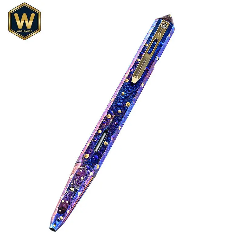Handmade Limited Edition Titanium Tactical Pen, Business Signing Pen, Multi-Functional Self-Defense Window Breaker Bolt-Style