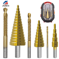 6Pcs Step Saw Drill Bit Set,HSS Titanium Drill Bits Kit for Metal Iron&Wood, 4-12 4-20 4-32mm 3 6 8mm Drilling Hole Cutter Tools
