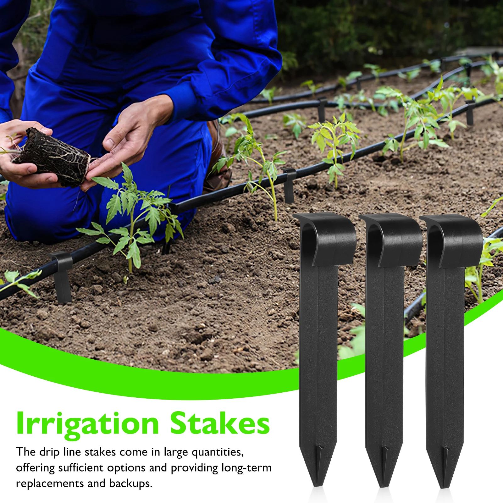 

100 Pcs PE Pipe Stakes 15cm Drip Irrigation Garden Tools Hose Holder Plastic Pegs Watering Tubing Landscaping Accessories