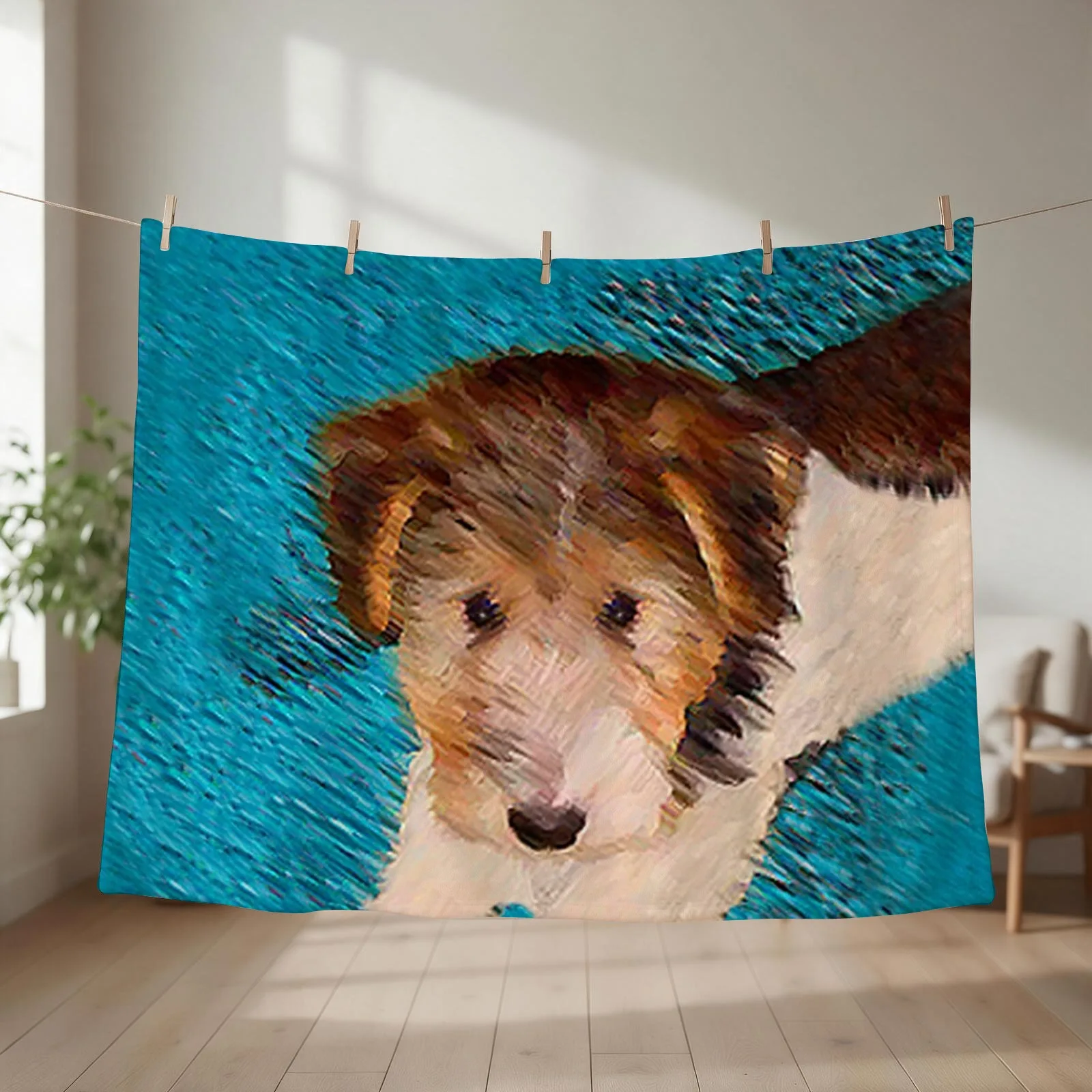Wire Fox Terrier Puppy Throw Blanket sofa bed blankets and throws For Baby Winter beds Blankets