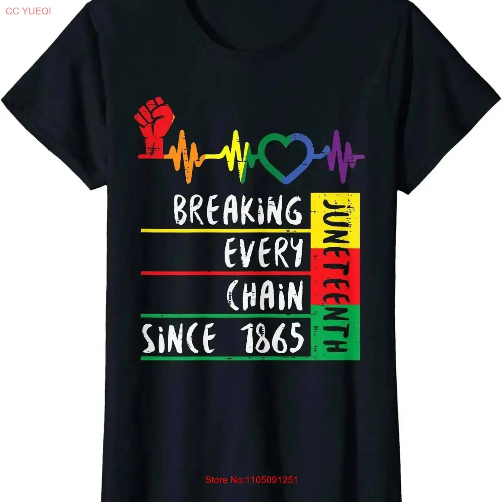 

Juneteenth Breaking Every Chain Since 1865 Ladies' Crewneck T Shirt vintage Washed homme Comfortable fashion Breathable