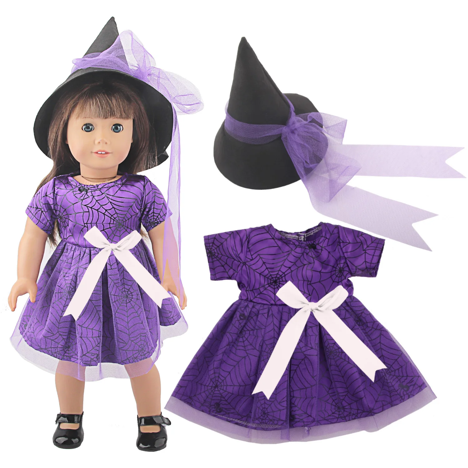 Viola arancione Cosplay bambola Festival vestiti vestito gonna mago + cappello da mago vestito per 18 pollici american & OG Gilr bambola regalo per bambini