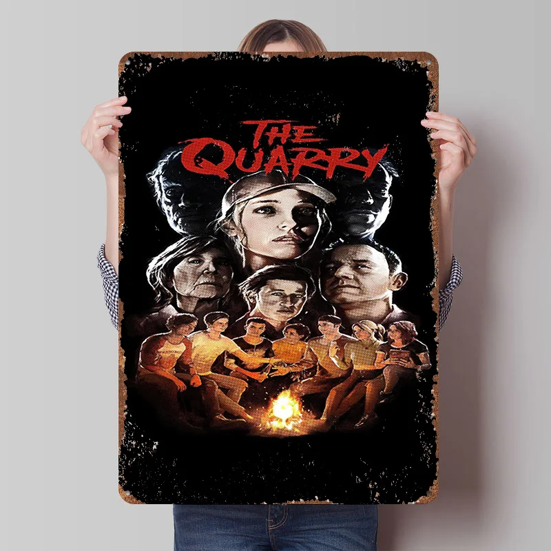 Póster Impreso del Juego The Quarry, Arte de Pared Personalizado, Letreros Metálicos Retro Vintage para Decoración de Oficina, Decoración de Pared para el Hogar