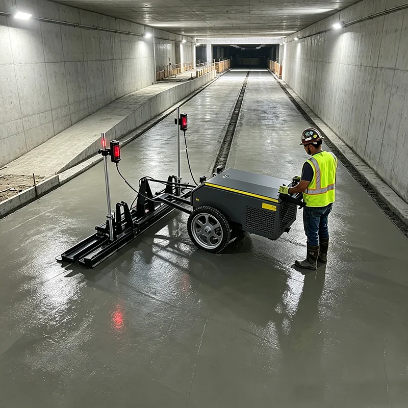 Compact Walk Behind Laser Screed Machine Laser Controlled Concrete Floor Finishing Equipment
