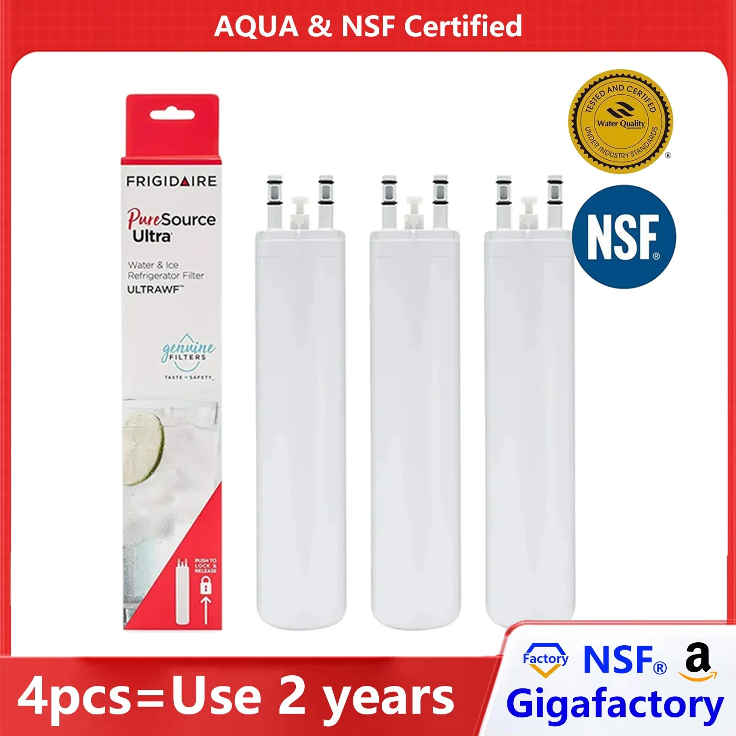 

NSF Certified Refrigerator Water Filter for PureSource Ultra, ULTRAWF, Genuine Brand, White, 1 Pc