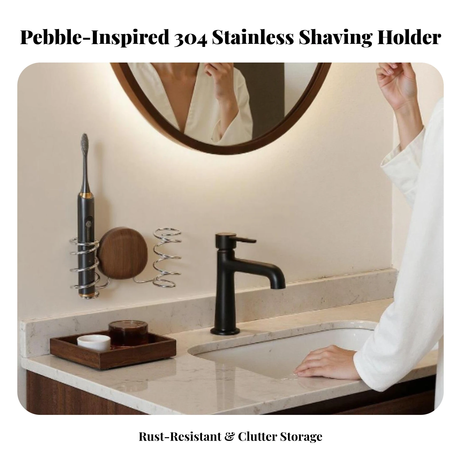 Holder with Spiral Side Loops Rust-Resistant Organizer for Bathroom, Shower