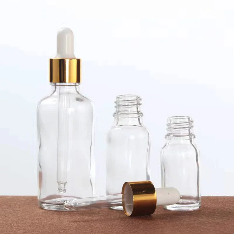 14pcs 15/30/50ml Essential Oil Glass Aromatherapy Liquid Brown Drop Empty Dropper Bottle Massage Pipette Bottles Refillable