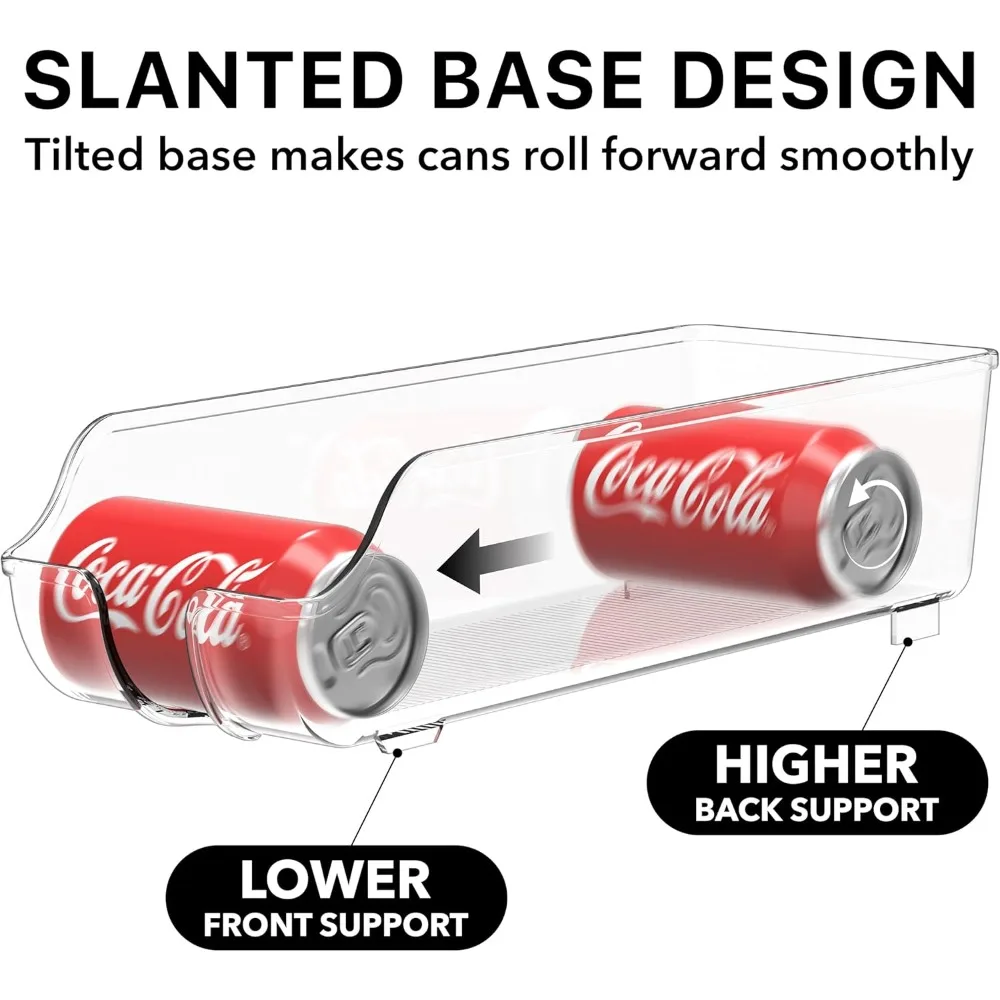 منظم علبة الصودا وموزع للثلاجة/المخزن، شفاف، مجموعة من 2 #5