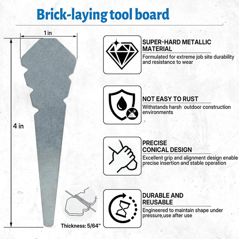 AC88 Masonry Line Pins, Bricklaying Pins, Wall Line Stake, Brick Line Pin, Building Pin, 12 Pack, for Brick Wall Construction